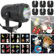 Christmas Projector Lights LED Snowflake Laser Stage Rotating Lamp 6 Slide Cards