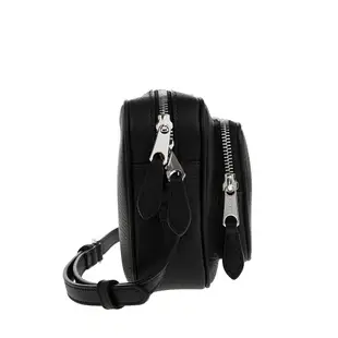 BURBERRY 經典品牌LOGO壓印牛皮口袋小款相機斜背包 (黑色)