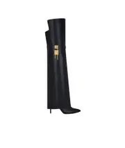 Shark Lock Stiletto over-the-knee boots in leather 40 black