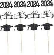 SUPVOX 1 Set Graduation Cake Toppers Cap Diploma Decorations for Graduation Party and Cupcake Toppers Easy to Use for All Celebrations