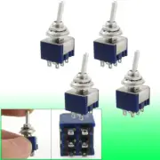 4 Pcs AC 125V 6A Amps ON/Center OFF/ON 3 Position DPDT 6 Pins Toggle Switch