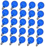 25 Pack Globe Light Bulbs, G50 Incandescent Light Bulbs for String E12 Blue