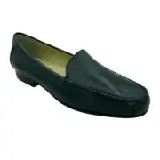 Maybury Ladies Womens Smart Formal Slip On Low Heel Navy Leather Moccasin 7.5