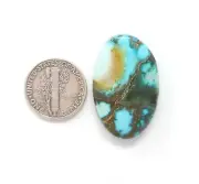 Natural Cloud Mountain Turquoise Blue Oval Shape Cabochon 40.8 Carats Hand Cut