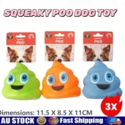 3X Pet Dog Squeaky Poo Toy Chew Teething Toy Cat Puppy for Aggressive Chewers AU