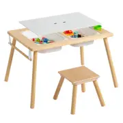 Kids Sensory Table with Stool and Storage Bins for Play Study Arts Crafts