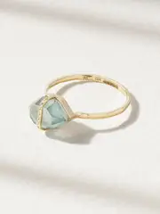 [Melissa Joy Manning] Melissa Joy Manning - 14-karat Recycled Gold, Aquamarine And Diamond Ring - Blue - 6 6 Blue
