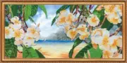 Bead embroidery kit Hawaiian breeze needlework kit Art canvas beadwork pattern