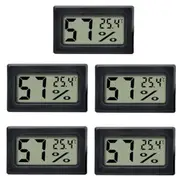 Humidity Meter Tester 5x Digital Hygrometer Temperature Thermometer Reptile Blck