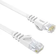 Ethernet Cable Cat6 1M,White LAN Cable RJ45,Gigabit Network Cable,Internet Cable Flat Snagless Patch Cord,250MHz Computer Cable High Speed 3ft