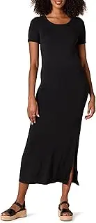 [Amazon Essentials] Women's Jersey Standard-Fit Short-Sleeve Crewneck Side Slit Maxi Dress (Previously Daily Ritual)
