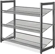 Whitmor Steel Mesh 3-Tier Shoe Rack, Gunmetal Gray