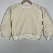 Brixton sweater Cloud Sherpa pullover crewneck women Size XS Dove.