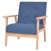 vidaXL Modern Armchair Blue Fabric Single Sofa Bedroom Living Room Lounge Seat