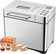 2.2 LBS Large Automatic Bread Machine, Professional Bread Making Machine with Non-stick Ceramic Tray and LCD Touch Panel, 17 Smart Cooking Programs, 15 Hour Timer