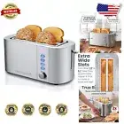 Stainless Steel Extra Wide 4 Slice Toaster - Perfect for Bagels & Artisan Breads