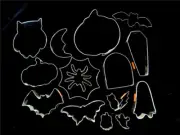 NEW Cookie Cutters HALLOWEEN THEME Lot of 11 Metal Tin Spider Ghost Bat Moon Owl
