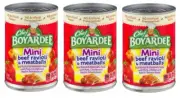3 Chef Boyardee Mini Beef Ravioli Pasta & Meatballs in Tomato Sauce, 15 oz Cans