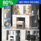 ALFORDSON Dressing Table Stool Set Makeup Mirror Vanity Desk LED Bulbs Bedroom