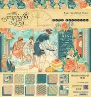 GRAPHIC 45 "CAFE PARISIAN" 8X8 PAPER PAD FRENCH RETIRED COOKING SCRAPJACK'S PL