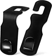 TOPPERFUN 2pcs Seat Back Hook Dash Bar Hangers Blue Seats Hanging Mats Gel Door Boot Crevice Support Console Front Trunk Protection Holder Alloy Black