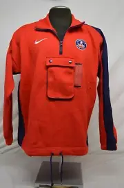 NEW Nike Men's Large Brooklyn Nets Courtside 1/4-Zip Fleece in Red