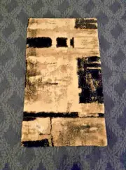 $490 Abyss Labo Rug, 23" x 39" COLOR: BLACK /IVORY ~NWT