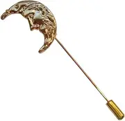 [Bassin and Brown] Mens Crescent Moon Lapel Pin - Gold