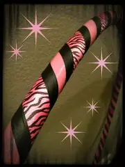 Rose Jungle DANCE & EXERCISE Hula Hoop COLLAPSIBLE pink black PUSH BUTTON
