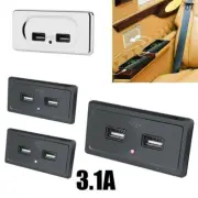 3.1A Dual USB Port Fast Charger Socket Power Outlet Panel Motorcycle Car RV 12V