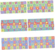 Hohopeti 6 Sets Interlocking Floor Mats Crawling Tiles for and Washable Play Area Rugs Multi Functional Alphabet and Number Design for Safe Playtime
