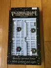 Victorian Village Accessories White Picket Fence Wreath Battery Operated NEW