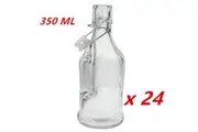 24 x 350ml Glass Water Bottles Cliptop Seal Glass Vintage Milk Bottle Juice Jar WMCV