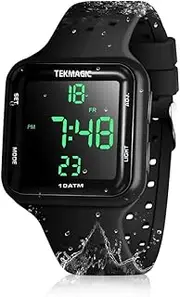 [ILAME] Sports Diving Watch Swimming Watch 10 ATM Water Resistant, with Functions of Alarm Clock, Stopwatch, Timer, Calendar, Dual Time, 12/24 Hour Format