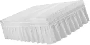 TOKIDNY Luxurious Home Decor White Ruffle Elastic Hem for Dust Ruffle 120x200cm Made of Polyester