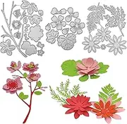 3D Flower&Leave Die Cuts for Card Making, AFUNTA 3 Sets Metal Die Cutting Card Making Supplies for DIY Scrapbook, Photo Album Decor