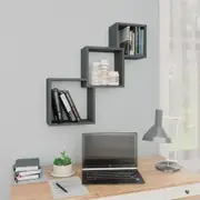Cube Wall Shelves Grey 84.5x15x27 cm Chipboard