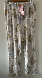 Peter Alexander Womens Plush Bambi PJ Pants Size Large RRP$89.95