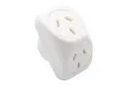The Brute Power Co Double Adaptor Indoor Home Adapter Plug Socket Angled White
