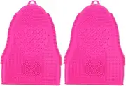 [Vaguelly] Egg Shape Silicone Makeup Brush Scrubber Pad Makeup Brush Cleaning Pad Brush Washer Face Scrubber for Women Portable