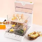 1500w Foldable Electric Steam Cooker, 3-Story Steam Steam Cooker, with 60 Minutes Of Timer, 110 ℃ High-Temperature Steam Cleaning Function, 18.8L Water Tank With Large Capacity