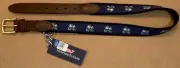 NWT $58 Vineyard Vines Leather & Canvas Notre Dame Leprechaun Golf Belt Size 32