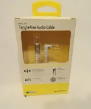 SCOSCHE FLATOUT TANGLE-FREE AUDIO CABLE 6FT WHITE NEW
