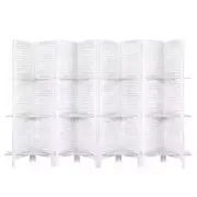NNEDSZ Room Divider Screen 8 Panel Privacy Foldable Dividers Timber Stand Shelf