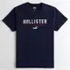 保證正品HCO Hollister 海鷗 大logo 圓領 成人版 短t 短袖 深藍 108【Huang-RL】™