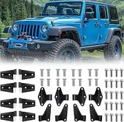 4 Door Hinge Assembly Kits Compatible with 2007-2018 Jeep JK Jeep Wrangler Inside and Outside,16pcs