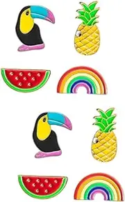 [LIFKOME] Cartoon Alloy Brooches for Clothing Assorted Designs Including Pineapple Toucan Watermelon and Rainbow Unique Decorative Pins for Parties and Casual Wear