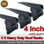 3 X 4“ Black Aluminium Heavy Duty Roof Racks For Gutter Rail Mount Vehicles