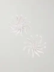 [Cult Gaia] Cult Gaia - Nis Silver-tone Crystal Earrings - One size One size Silver