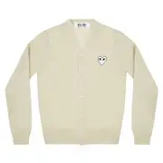 [COMME des GARCONS PLAY] 男士白色徽章開衫